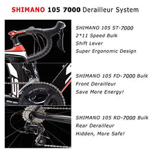 Load image into Gallery viewer, Carbon Road Bike, SAVA HERD6.0 T800 Carbon Fiber 700C Road Bicycle with 105 22 Speed Groupset Ultra-Light Carbon Wheelset Seatpost Fork Bicycle Red White 52cm