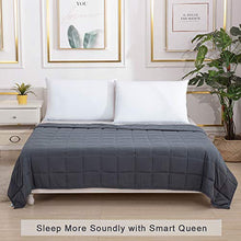 Load image into Gallery viewer, Smart Queen Cooling Weighted Blankets Adult (15 lbs, 48"x 72", Twin Size) Heavy Blanket, Premium Cotton with Natural Glass Beads