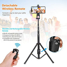 Load image into Gallery viewer, Selfie Stick Tripod,54" Extendable Tripod Stand with Cell Phone Mount Holder & Rechargeable Wireless Remote,Lightweight, Compatible with iPhone & Android Phone,Camera,Gopro