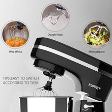 Load image into Gallery viewer, KUPPET Stand Mixer, 8-Speed Electric Mixer, Tilt-Head Food Mixer with Dough Hook, Wire Whip & Beater, 4.7QT Stainless Steel Bowl, Black