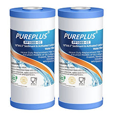 Load image into Gallery viewer, PUREPLUS 5 Micron 10" x 4.5" Whole House Sediment and Carbon Water Filter Replacement Cartridge for GE FXHTC, GXWH40L, GXWH35F, GNWH38S, Culligan RFC-BBSA, WRC25HD, PP10BB-CC, Pentek RFC-BB, 2Pack