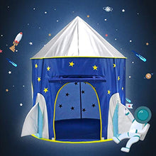 Load image into Gallery viewer, ELEOPTION Kids Play Tent Indoor Outdoor 3-in-1 Space Ship Play Tent for Boys Girls, Babies and Toddlers, Folding Kids Play Tent with Tunnel, Ball Pit Playhouse