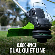 Load image into Gallery viewer, Greenworks 48V 15" Cordless String Trimmer, (2) 2.0Ah USB Batteries (USB Hub) and Dual Port Rapid Charger Included (2 x 24V)