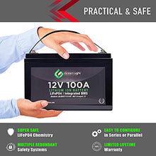 Load image into Gallery viewer, GLI Lithium-ion Deep Cycle Rechargeable Battery – 12v 100Ah IP54 Extreme Weather Resistant – up to 5,000 Cycle Long-Life – for Marine, Trolling Motors, RV, Off-Grid and Solar – with Charger & Cables