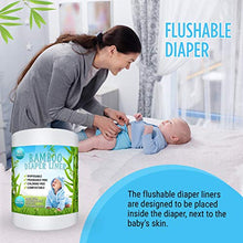 Load image into Gallery viewer, Disposable Cloth Bamboo Diaper Liners – Eco-Friendly, Fragrance Free & Chlorine Free, Flushable Biodegradable Reusable Liners for Cloth Diaper 100 Sheets per roll