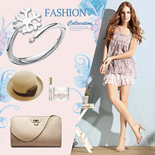 Load image into Gallery viewer, Jewever S925 Sterling Silver Snowflake Open Ring Women Inlaid Cubic Zirconia Adjustable Jewelry