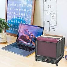 Load image into Gallery viewer, EASEPRES Desk Hanging File Box Organizer with Drawer, Black Mesh Metal Folder Holder Storage Bin, Letter Size