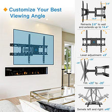 Load image into Gallery viewer, TV Wall Mount Dual Articulating Arms, Full Motion Swivel Extension Tilt TV Mount, Fits for Most 26"-55" Flat Curved TVs with Max VESA 400x400mm, Supports up to 77lbs by Pipishell