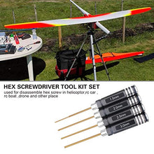 Load image into Gallery viewer, HRB 4pcs 1.5mm 2.0mm 2.5mm 3.0mm Hex Screw Driver Set Titanium Hexagon Screwdriver Wrench Tool Kit for Multi-Axis FPV Racing Drone RC Quadcopter Helicopter Car Models