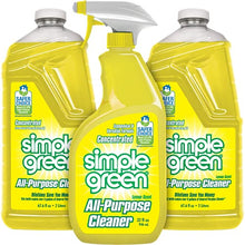 Load image into Gallery viewer, Simple Green All-Purpose Cleaner - Stain Remover for Clothing, Fabric & Carpet, Cleans Floors & Toilets, Degreases Ovens & Pans (Lemon, 32 oz Spray and 2-67.6 oz Refill)