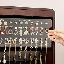 Load image into Gallery viewer, SONGMICS 8 LEDs Jewelry Cabinet Armoire with Beveled Edge Mirror, Gorgeous Jewelry Organizer Large Capacity Brown Patented UJJC89K