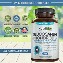 Load image into Gallery viewer, Glucosamine Chondroitin MSM Turmeric 2100mg - 3X Triple Strength Joint Supplement for Men & Women. Supports Pain Relief for Knees, Back, Hips & Inflammation. Gluten-Free & Non-GMO