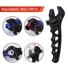 Load image into Gallery viewer, PTNHZ Adjustable Lightweight Aluminum AN3-AN12 Wrench hose Fitting tool spanner (Black)