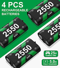 Load image into Gallery viewer, Charger for Rechargeable Xbox One Controller Battery Pack with 4x2550mAh Batteries for Xbox Series X|S/Xbox One, Battery Charger Station for Wireless Xbox One S/Xbox One X/Xbox One Elite Controllers