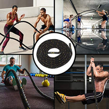 Load image into Gallery viewer, KINGSO Battle Rope 1.5 Inch Heavy Battle Exercise Training Rope 30ft Length Workout Rope 100% Dacron Fitness Rope for Strength Training Home Gym Outdoor Cardio Workout, Anchor Included