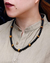 Load image into Gallery viewer, Jewever Starry Sky Tiger Eye/Black obsidian Crystal Necklaces Energy Reiki Healing Gemstone Natural Stone Jewelry for Women Mens Necklace Jewelry Strand