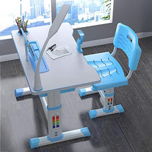 Load image into Gallery viewer, Boliaman Kids Desk and Chair Set, Adjustable Height Children Study Table and Chair, with LED Light Writing Desk Combined, Kids Home School Use Anti-Reflective with Reading Board Pull-Out Drawer