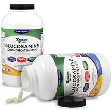 Load image into Gallery viewer, Glucosamine Sulfate + Chondroitin + MSM - 450 Capsules (90 Day Supply) - (Buy 2, Save 15%) 1500mg, 1200mg, 2000mg per Serving - Back, Knee Pain Relief