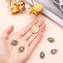Load image into Gallery viewer, UR URLIFEHALL 20pcs Natural Labradorite Links Connector with Brass Findings Double Loop Faceted Drop Column Connector Pendant for Charms Jewelry Making