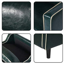 Load image into Gallery viewer, AILEEKISS Mid Century Armrest Sectional Sofa Set Upholstered Faux Leather Modern 3 Pcs Couches Set Loveseat for Living Room Office (Green, 3 Piece Set)