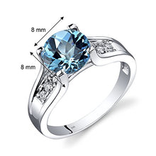 Load image into Gallery viewer, 14K White Gold Swiss Blue Topaz Diamond Cocktail Ring 2.25 Carats Size 9