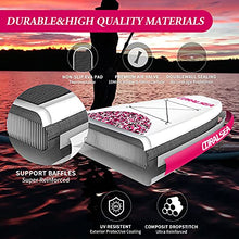 Load image into Gallery viewer, CORALSEA Inflatable Paddle Board, 10‘6"x30"x6" Ultra-Light Stand Up Boards with ISUP Accessories & Backpack for All Skill Levels Include Leash, Adjustable Paddle, Pump, Repair Kit, Youth & Adult, Pink