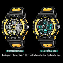 Load image into Gallery viewer, SYOKZEY Cool Toys for 6-15 Year Old Boys, Watches for Kids 8-12 Waterproof Sports Digital Watches Gifts for Teen Boys Birthday Christmas Gifts for 6-11 Year Old Girls Stocking Fillers for Kids Yellow