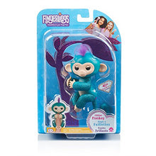 Load image into Gallery viewer, Fingerlings Glitter Monkey - Quincy - Teal Glitter - Interactive Baby Pet - By WowWee (Amazon Exclusive)