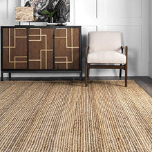Load image into Gallery viewer, nuLOOM Rigo Hand Woven Farmhouse Jute Runner Rug, 2' 6" x 8', Natural