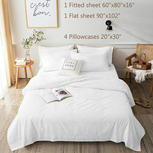Load image into Gallery viewer, LBRO2M Bed Sheets Set Queen Size 6 Piece 16 Inches Deep Pocket 1800 Thread Count 100% Microfiber Sheet,Bedding Super Soft Hypoallergenic Breathable,Resistant Fade Wrinkle Cool Warm (White)