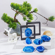 Load image into Gallery viewer, BTEOBFY Blue Agate Palm Stones,Warm&Air Blue Lace Stone, Natural Healing Crystal Therapy Worry Stones for Meditation Chakra Balancing Collection, Irregular Shape