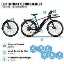 Load image into Gallery viewer, 26" Electric Bike, 350W 20MPH Electric Commuter Bicycle Adults Mountain Cargo Ebike with Removable 10.4Ah Battery, Professional 7-Speed Gears, Fender, Shock Absorption, Front Cargo Rack, Back Seat