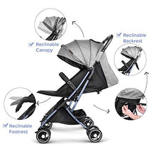 Load image into Gallery viewer, besrey Baby Stroller Lightweight Easy Fold Compact Travel Stroller for Airplane Kids pram with Reclining Seat for Baby Sleep - Gray