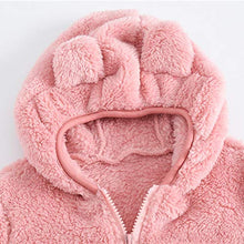 Load image into Gallery viewer, Baby Boy Girl Cute Ear Hoodie Cashmere Cardigan Coat Winter Thick Warm Plush Sweater Outerwear Kids Fleece Jacket (Pink, 18-24 Months)