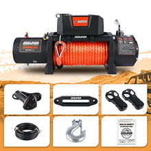 Load image into Gallery viewer, ZESUPER 9500 lbs Electric Winch Kit Waterproof IP67 Electric Winch with Hawse Fairlead, with Both Wireless Handheld Remote and Corded Control Recovery (9500-Rope)