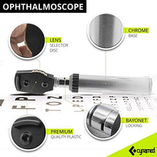 Load image into Gallery viewer, CynaMed ENT Diagnostic Kit - Ear, Nose, Throat Examination Instruments Set - Otoscope, Opthalmoscope, Earwax Remover, Nasal Dilator, Speculum, LED Lights, Mirrors, Replacement Tips, Leather Carry Bag