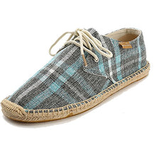 Load image into Gallery viewer, Alexis Leroy Checked Canvas Men Espadrilles New Blue 41 M EU / 7-7.5 M US