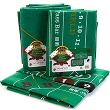 Load image into Gallery viewer, Casino Game Night | 4-in-1 Gambling Game Felts | Texas Hold 'Em, Blackjack, Roulette, Craps | Felts Only
