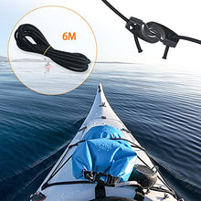 Load image into Gallery viewer, 7Pck D-Ring Patch Kayak D Ring Pads and 20ft Strong Elastic Bungee Shock Cord with Hooks Bungee Deck Rigging Kit for Pvc Inflatable Boat Sup Kayak Canoe Deck Surfboard Raft Stand Up Paddle Board