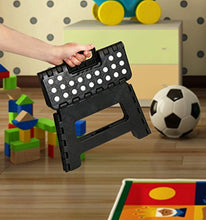 Load image into Gallery viewer, Utopia Home Foldable Step Stool for Kids - 11 Inches Wide and 8 Inches Tall - Holds Up to 300 lbs - Lightweight Plastic Folding Step Stool for Kids, Kitchen, Bathroom & Living Room (Black, 1)