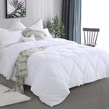 Load image into Gallery viewer, Starcast All Season Twin Size Soft Quilted Down Alternative Comforter 100% Cotton Cover Reversible Duvet Insert with Corner Tabs,Stand Alone Warm Lightweight Fluffy Hypoallergenic,64x88 inch,White