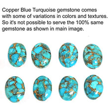 Load image into Gallery viewer, 925 Sterling Silver Women Jewelry Copper Blue Turquoise Ring Size 9