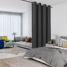 Load image into Gallery viewer, LORDTEX Black Room Divider Curtains - Total Privacy Wall Room Divider Screens Sound Proof Wide Blackout Curtain for Living Room Bedroom Patio Sliding Door, 1 Panel, 10ft Wide x 9ft Tall