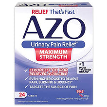Load image into Gallery viewer, AZO Urinary Pain Relief Maximum Strength | Fast relief of UTI Pain, Burning & Urgency | Targets Source of Pain | #1 Most Trusted Brand | 24 Tablets