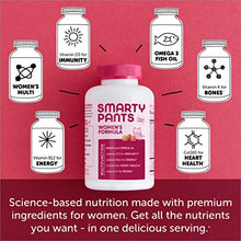 Load image into Gallery viewer, SmartyPants Women's Formula Gummy Multivitamins: Vitamin C, D3, and Zinc for Immunity, Biotin for Hair, Skin & Nails, Omega 3 Fish Oil, CoQ10 for Heart Health, Methyl B12, 180 Count (30 Day Supply)