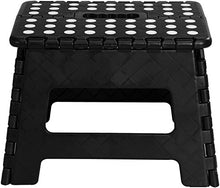 Load image into Gallery viewer, Utopia Home Foldable Step Stool for Kids - 11 Inches Wide and 8 Inches Tall - Holds Up to 300 lbs - Lightweight Plastic Folding Step Stool for Kids, Kitchen, Bathroom & Living Room (Black, 1)