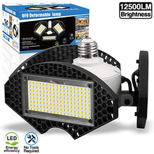 Load image into Gallery viewer, LED Garage Lights,100W Deformable LED Garage Ceiling Lights12500 LM CRI 80 Led Shop Lights for Garage, Garage Lights with 3 Adjustable Panels, Utility Led Garage Lighting (No Motion Activated) 100W1PK