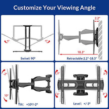 Load image into Gallery viewer, Fleximounts TV Wall Mount Bracket for Most 32-60 Inch Swivel Tilt Full Motion Articulating Long Extension LED LCD Flat Screen VESA 400x400mm