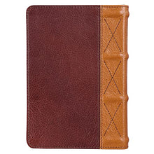 Load image into Gallery viewer, KJV Holy Bible, Compact Large Print, Premium Full Grain Leather Red Letter Edition - Ribbon Marker, King James Version, Saddle Tan/Butterscotch