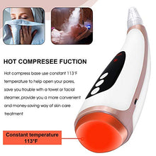 Load image into Gallery viewer, Blackhead Remover Vacuum, Facial Pore Cleanser USB Rechargeable Hot Compress LED Display Blackhead Vacuum with 3 Adjustable Suction Power 6 Suction Probes 3 Light Modes and Comedone Extractor Tools